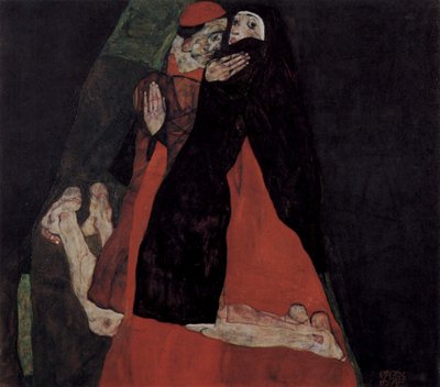 Cardinal et Nonne ou La Caresse - Egon Schiele